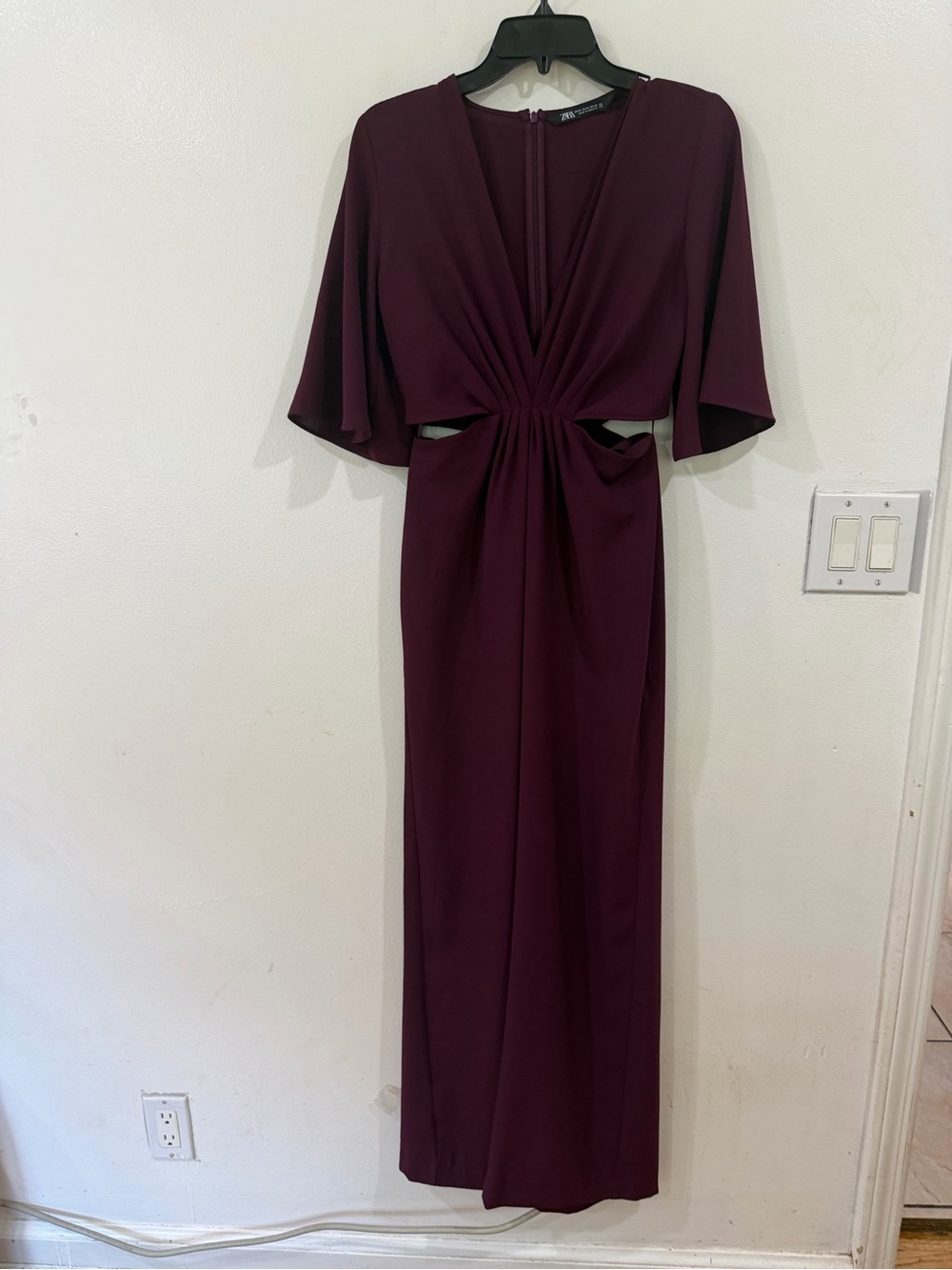 Zara Deep Wine Cutout jumpsuit